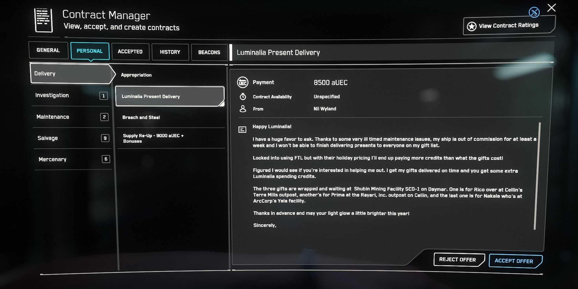 Star Citizen: How To Get Luminalia Rewards & In-Game Missions