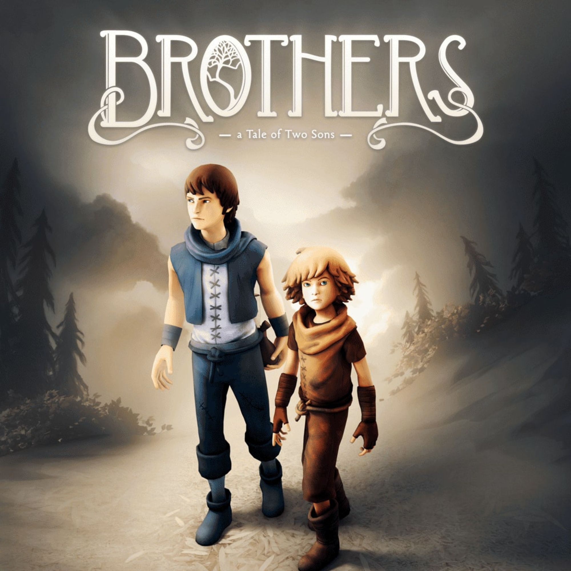 Cover image for Brothers: A Tale of Two Sons in 2000x2000 showing two boys walking in the wild