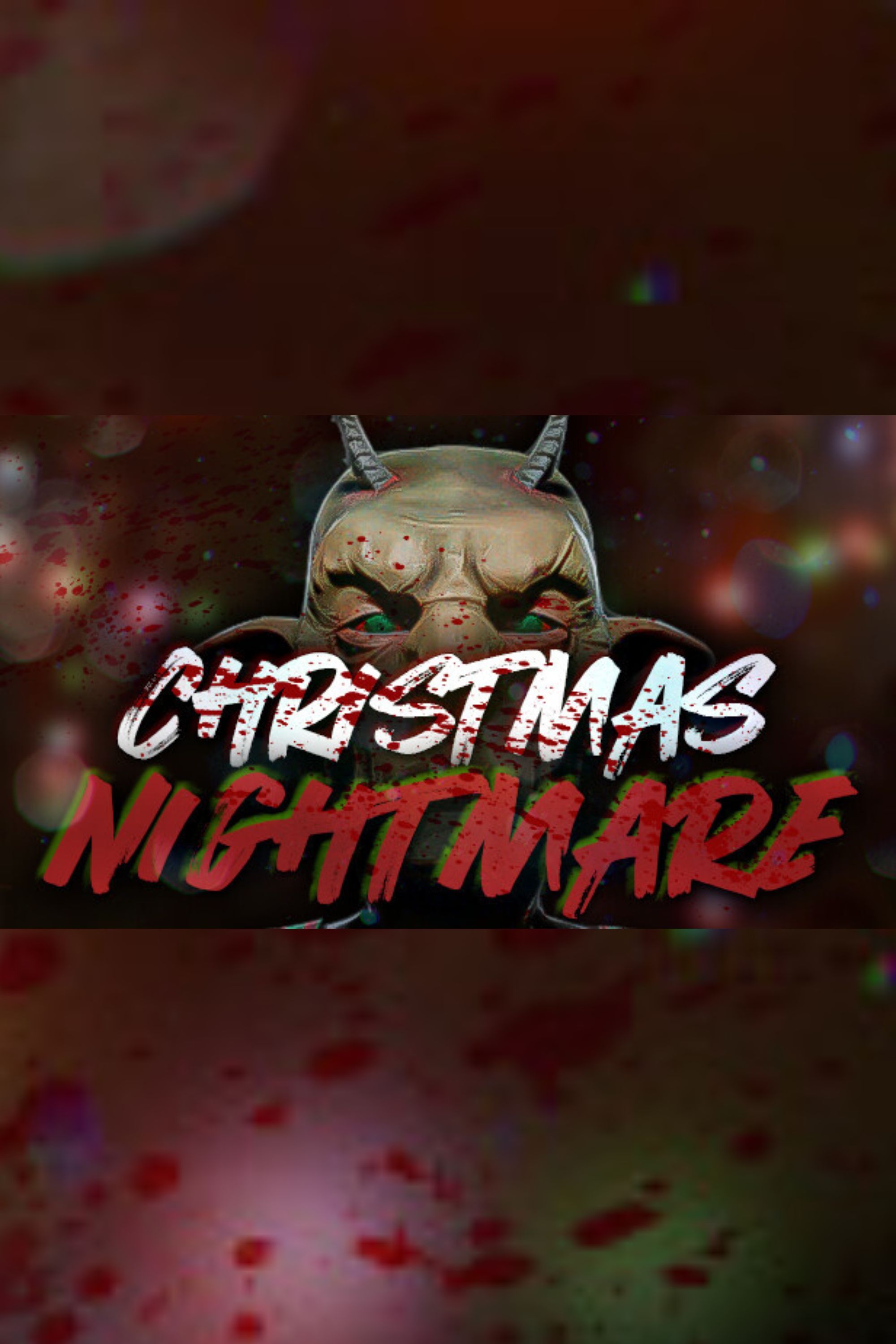 Cover image for Christmas Nightmare with a scary elf peering over the logo