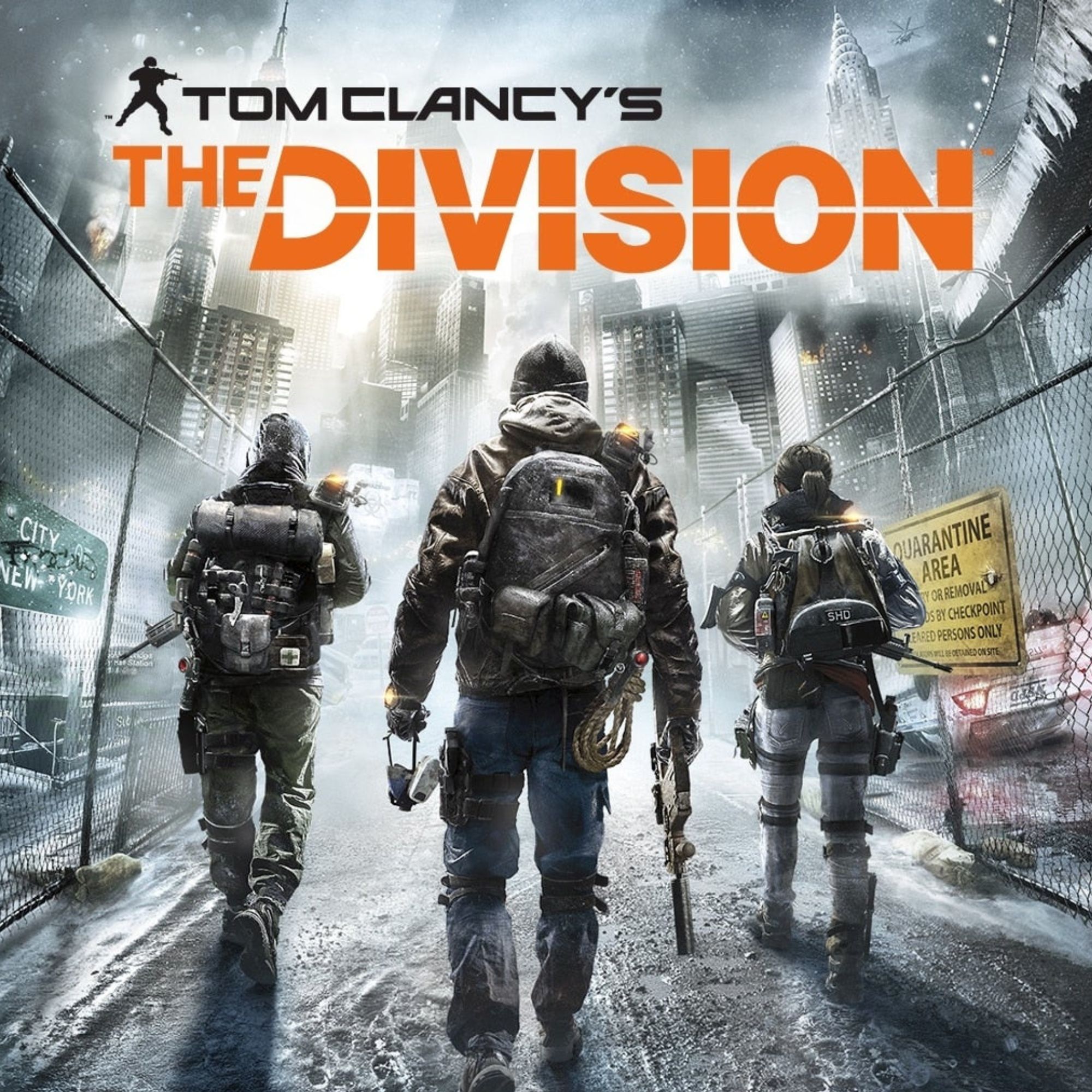 Product tile of three soldiers walking through a deserted road in Tom Clancy's The Division