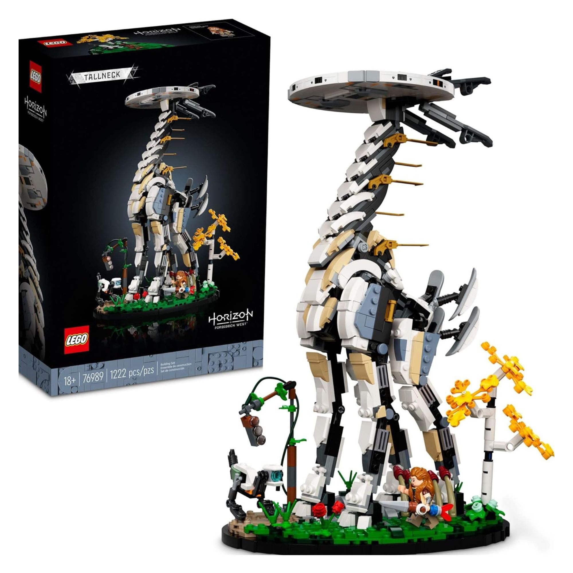 Product still of the LEGO Horizon Forbidden West Tallneck Building Set on a white background