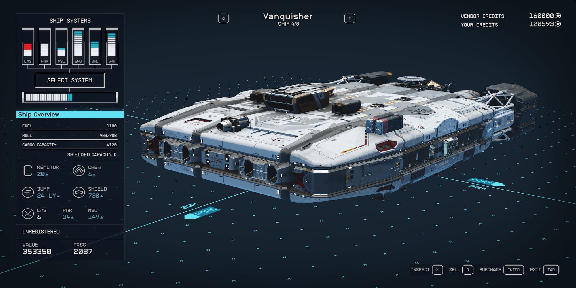 The Vanquisher Ship In The Menu 