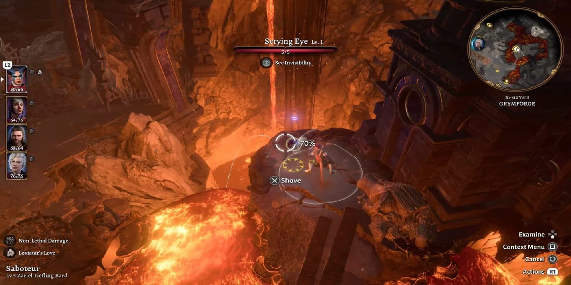 The Player Pushing A Scrying Eye Off An Edge