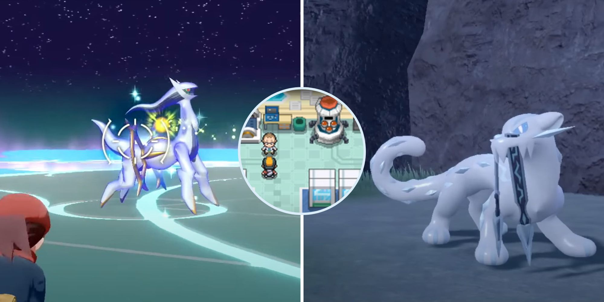 The Pokemon character is displaying Pokemon Legends Arceus, Pokemon HeartGold, and Pokemon Scarlet and Violet.