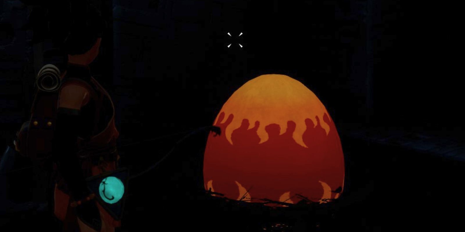 O personagem Palworld encontrou um enorme ovo escaldante no Monte Obsidian.
