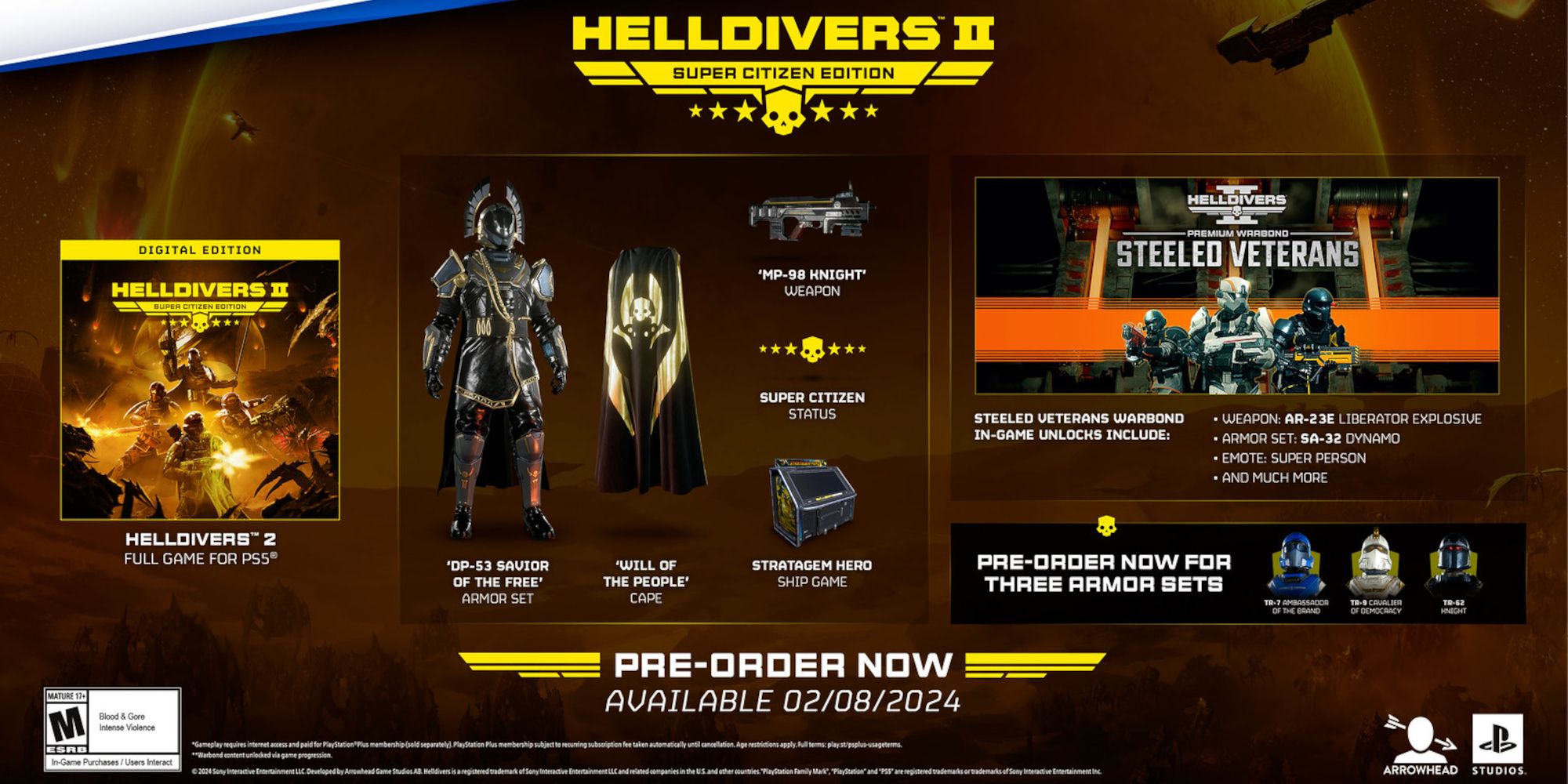 Rewards for preordering super citizen edition for Helldivers 2