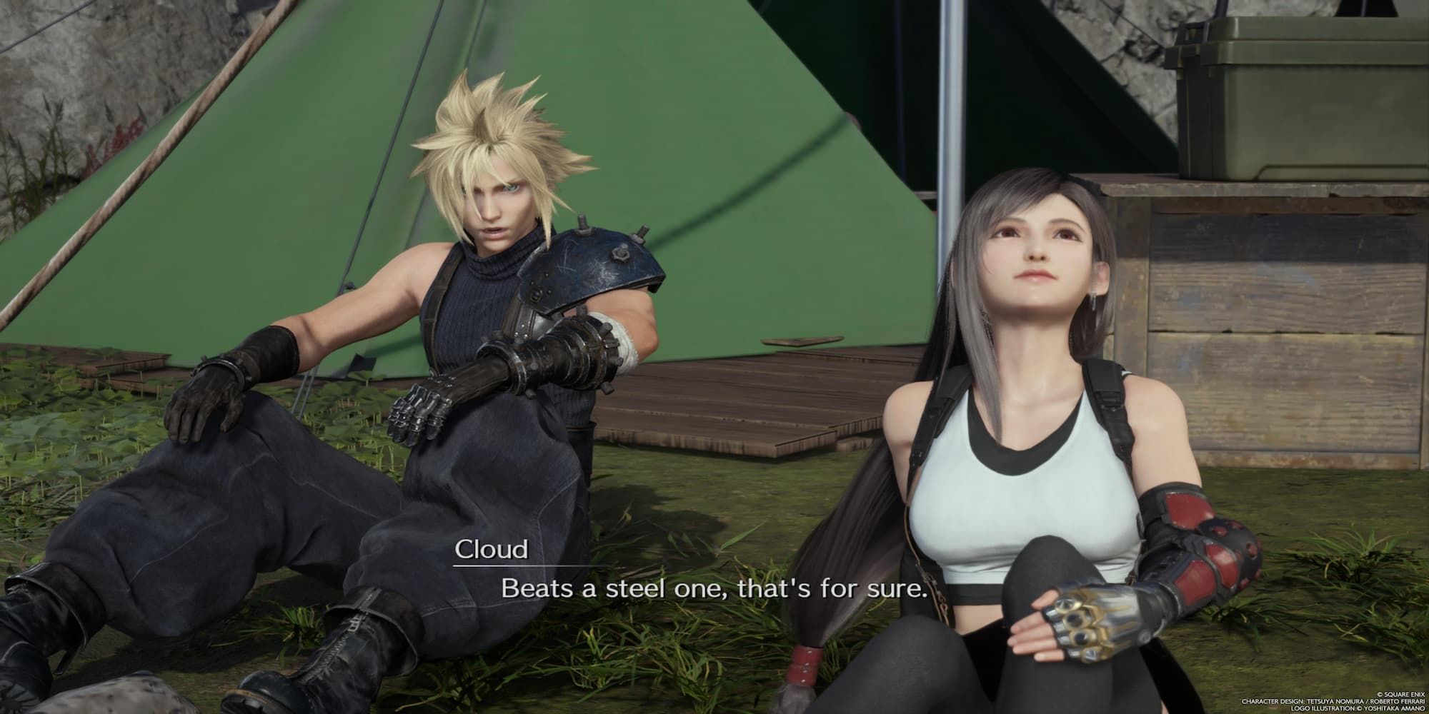 Cloud And Tifa Sitting Together