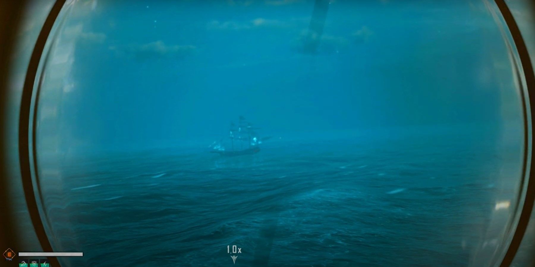 The Skull And Bones character found the Maangodin Ghost Ship emerging from the fog in the middle of the sea.