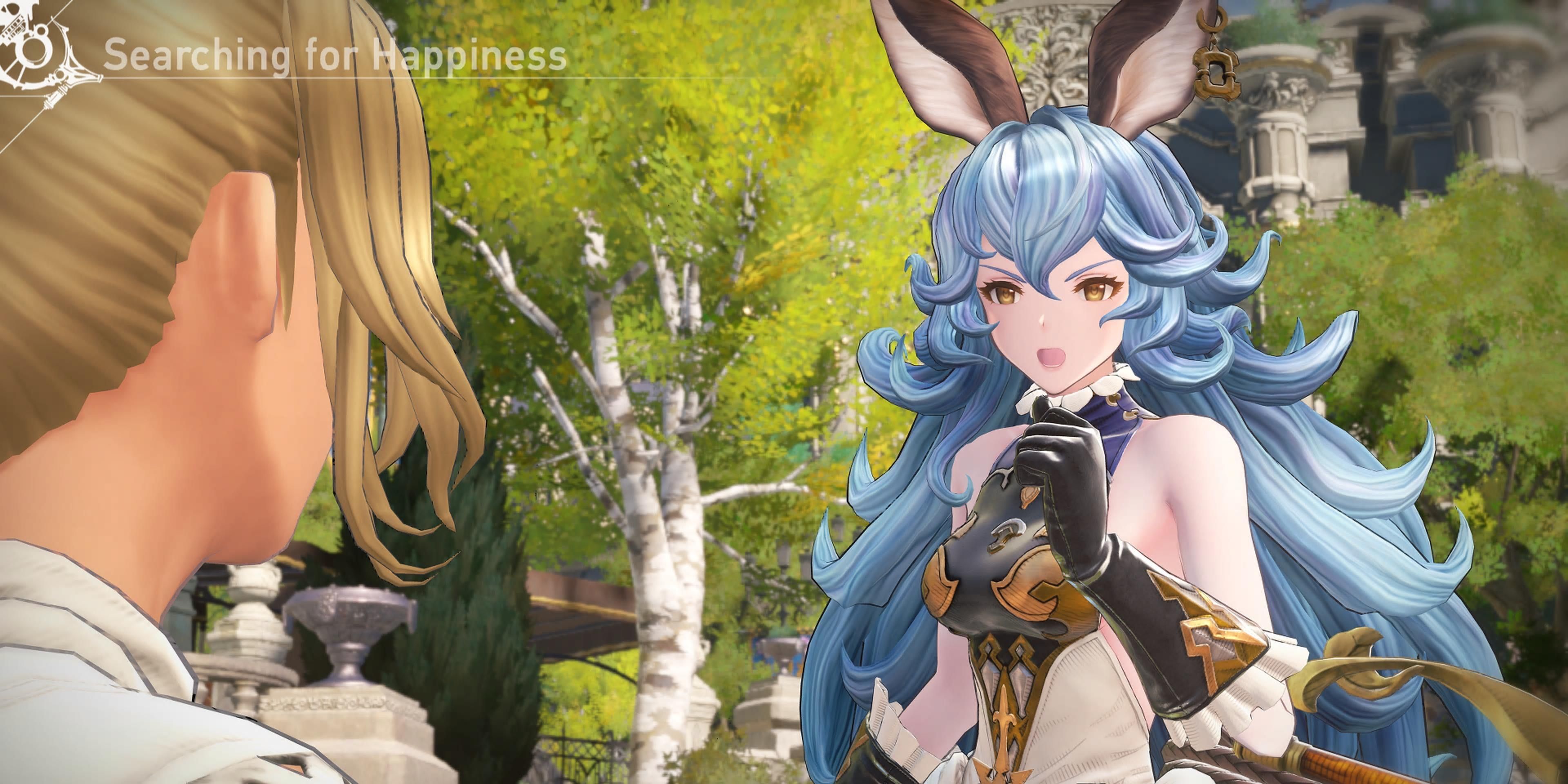 Ferry talks with a lady in Granblue Fantasy Relink