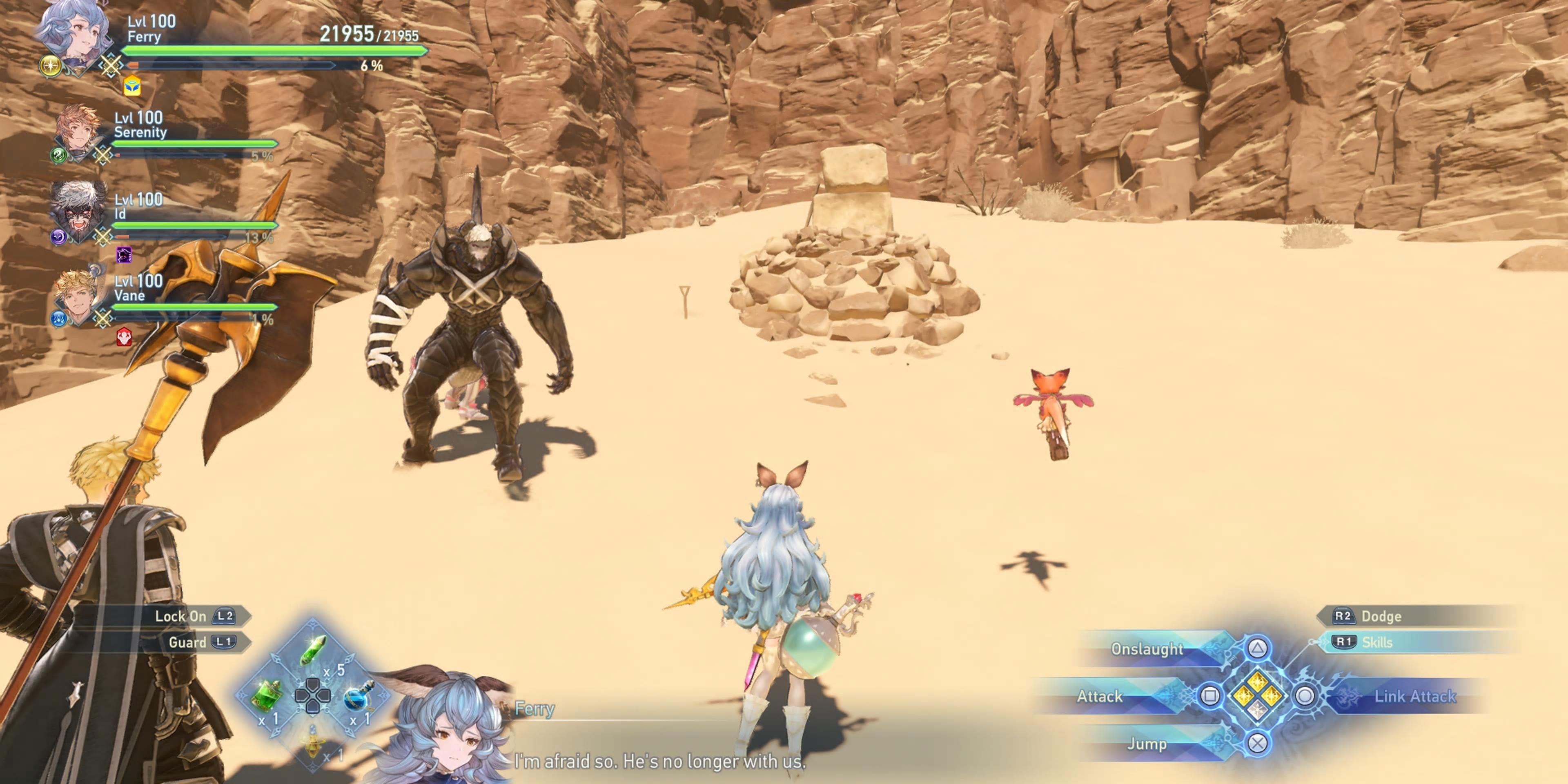 Ferry discovers a grave in Granblue Fantasy Relink