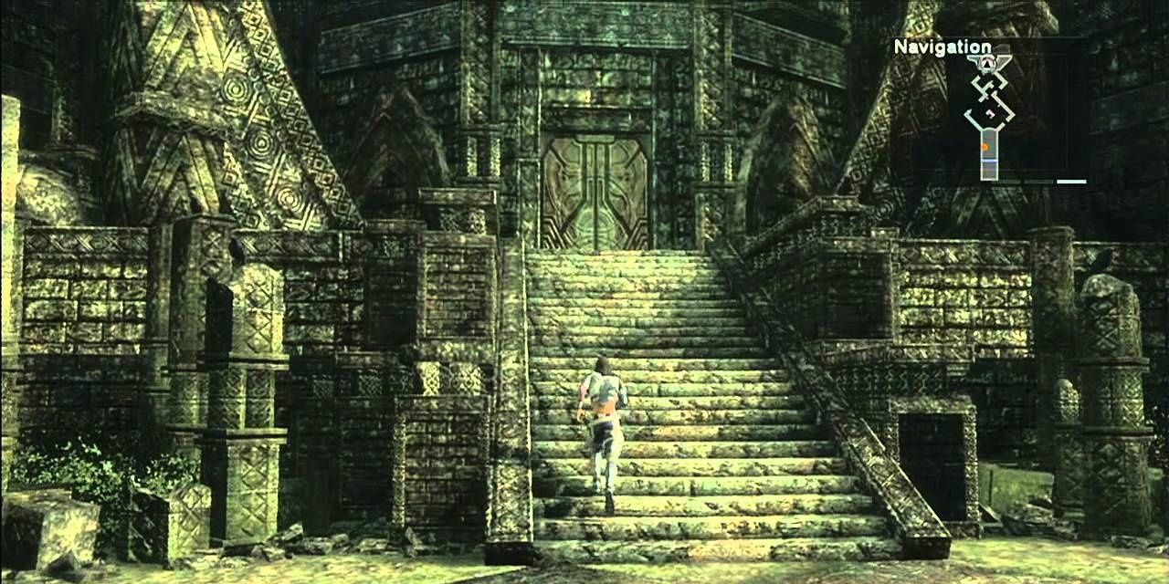 Kaim runs into the temple in Lost Odyssey