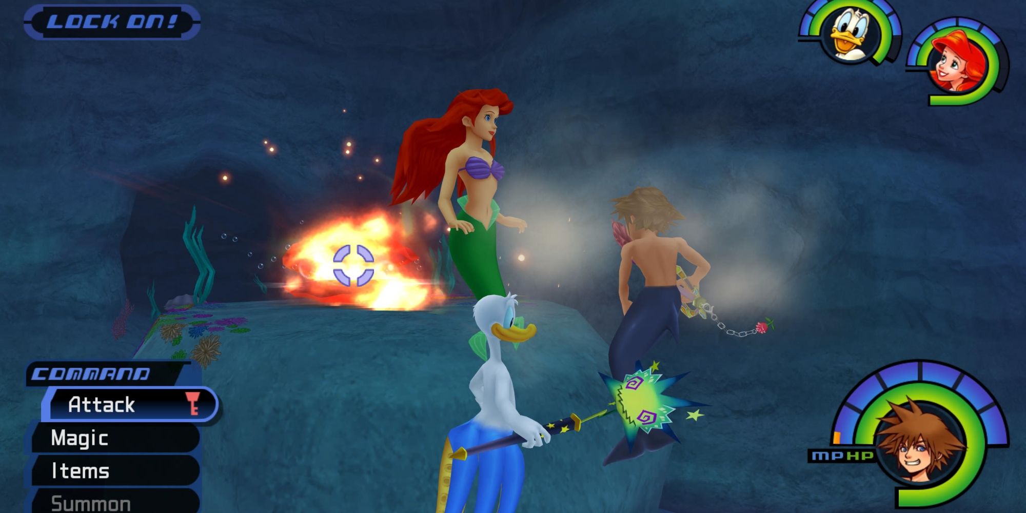 KINGDOM HEARTS Using Fire On A Clam