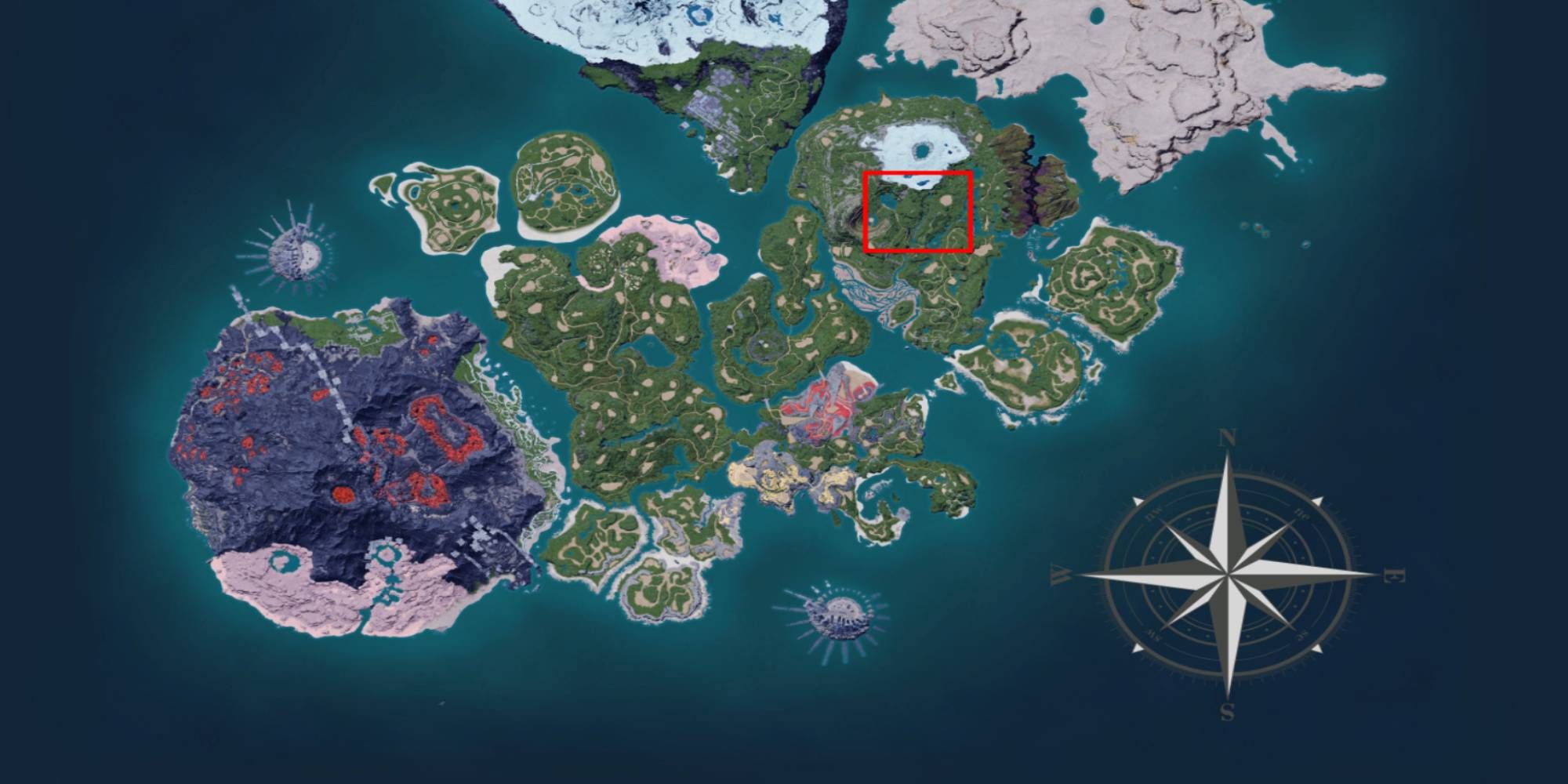 Palworld – Localização do Reino Selado do Guardião no mapa