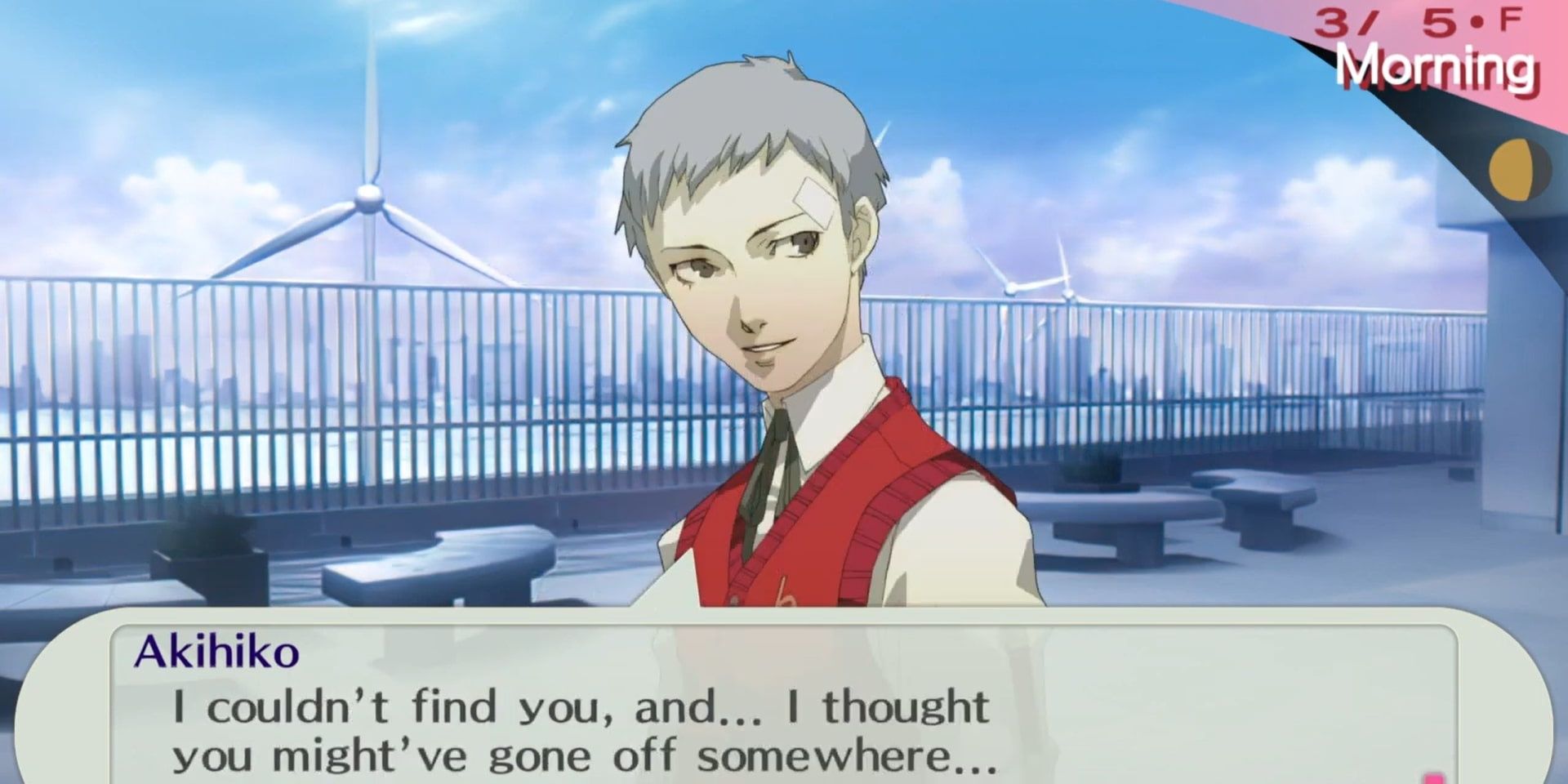 Akihiko finds the female protagonist in Persona 3 Portable