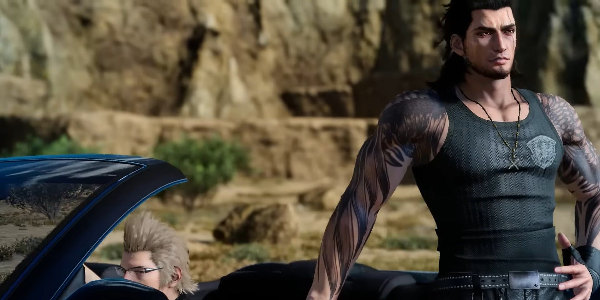  Gladiolus contemplates about the group's problems in Final Fantasy 15