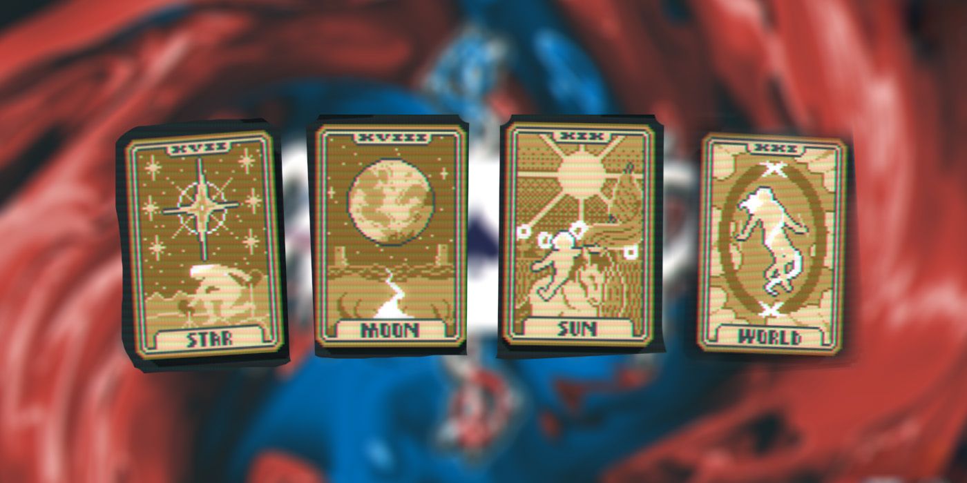 The Star, The Sun, The Moon, The World Tarot Cards in Balatro