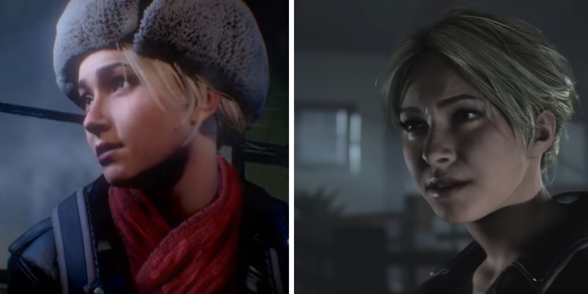 Até Dawn Split Comparação de imagens de modelos de personagens entre PS4 e PS5
