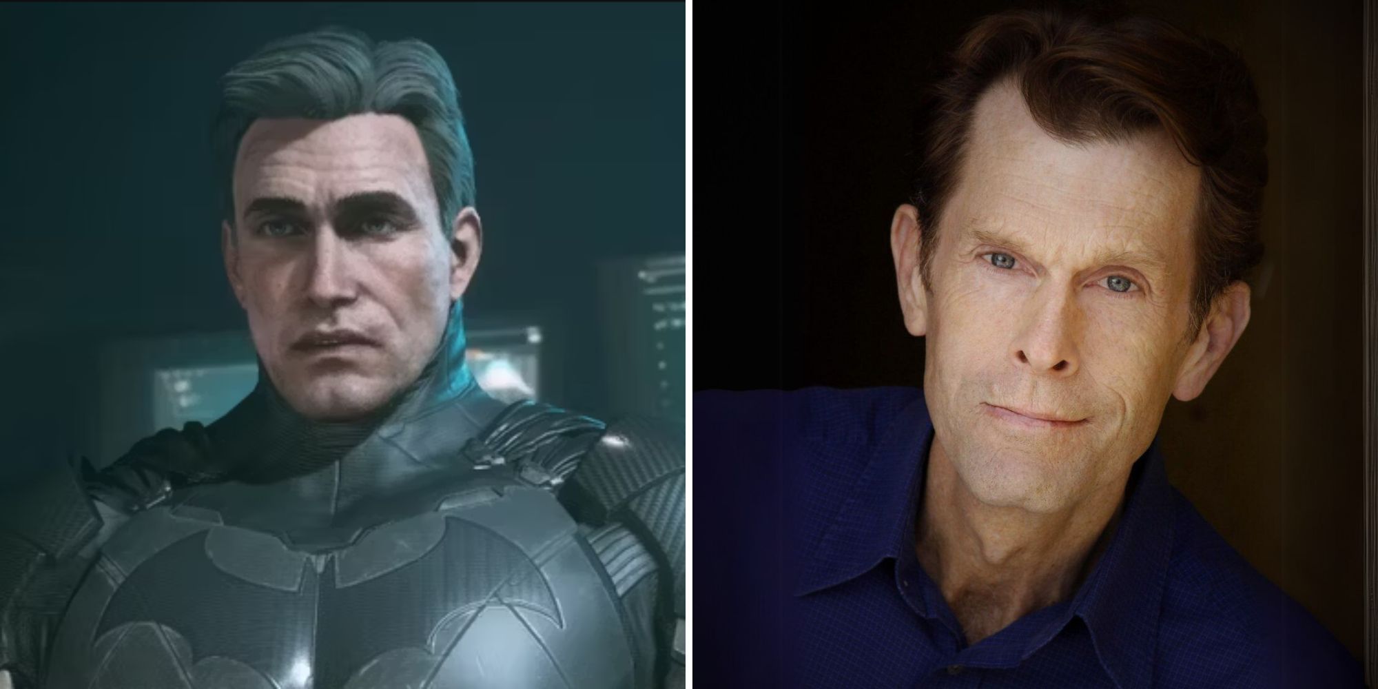 A screenshot of Batman from Suicide Squad: Kill the Justice League alongside voice actor Kevin Conroy