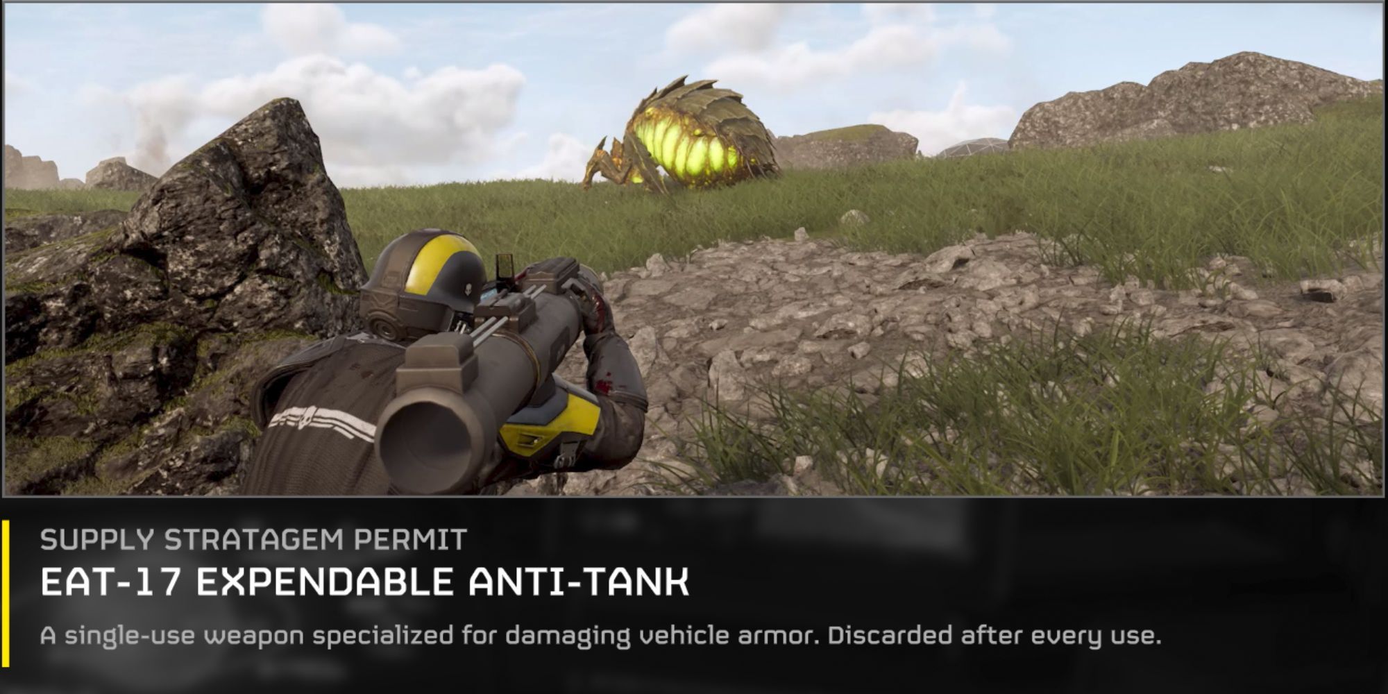 A página de permissão do estratagema anti-tanque dispensável