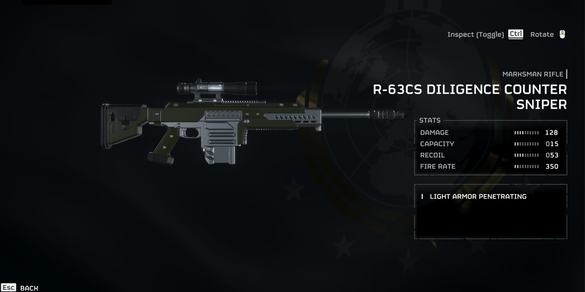 a screenshot of the details page for the R-63 CS Diligence Counter Sniper