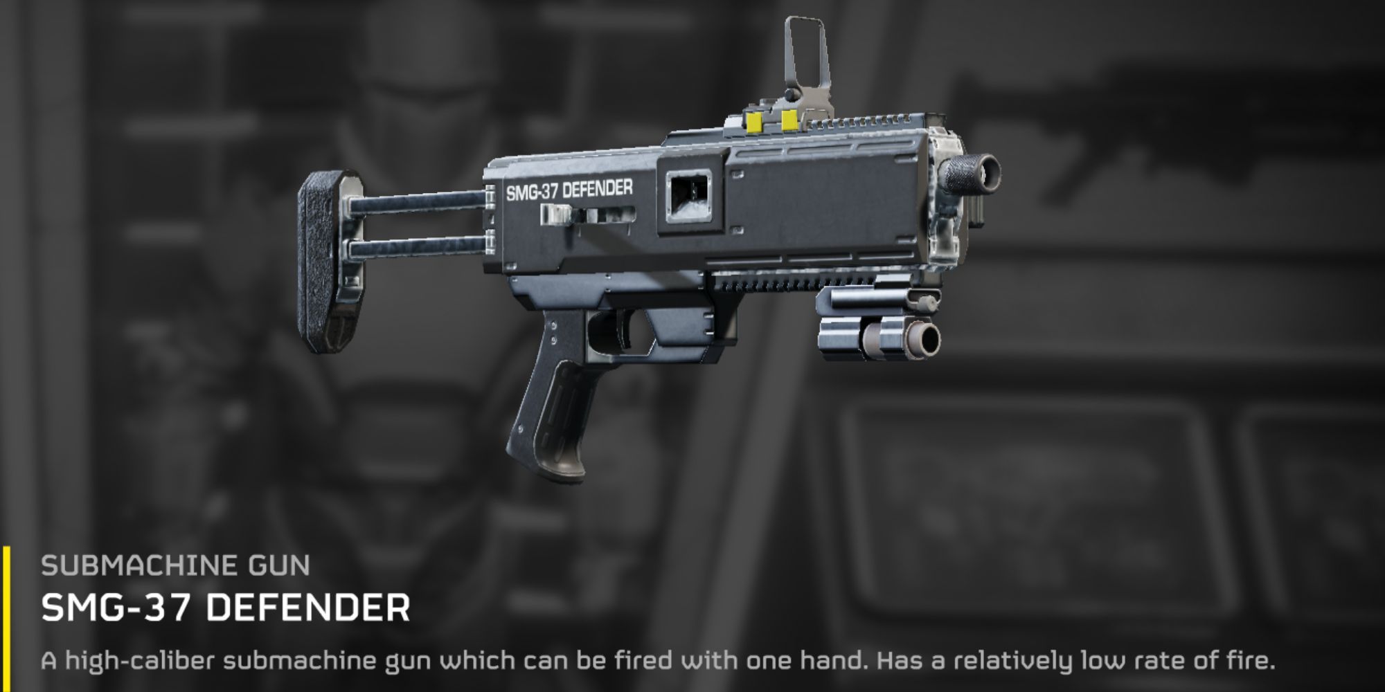 a screenshot of the SMG-37 Defender in the player's armory