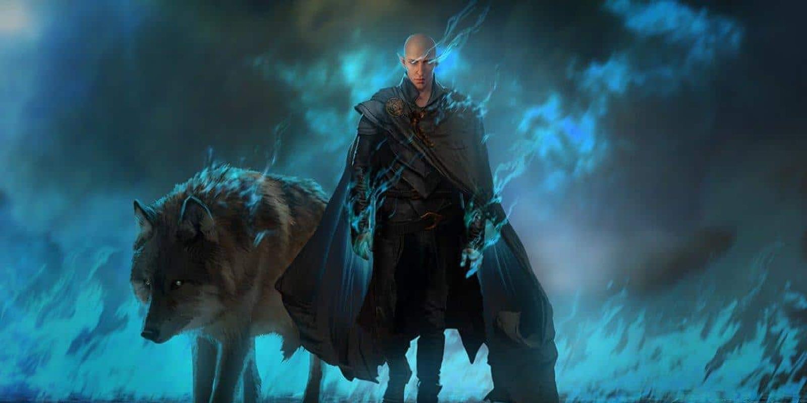 Dragon Age Dreadwolf Solas with wolf Cropped-1