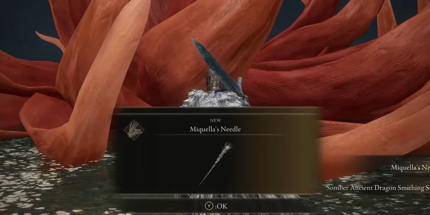 Returning the Unalloyed Golden Needle to acquire Miquella's Needle in Elden Ring