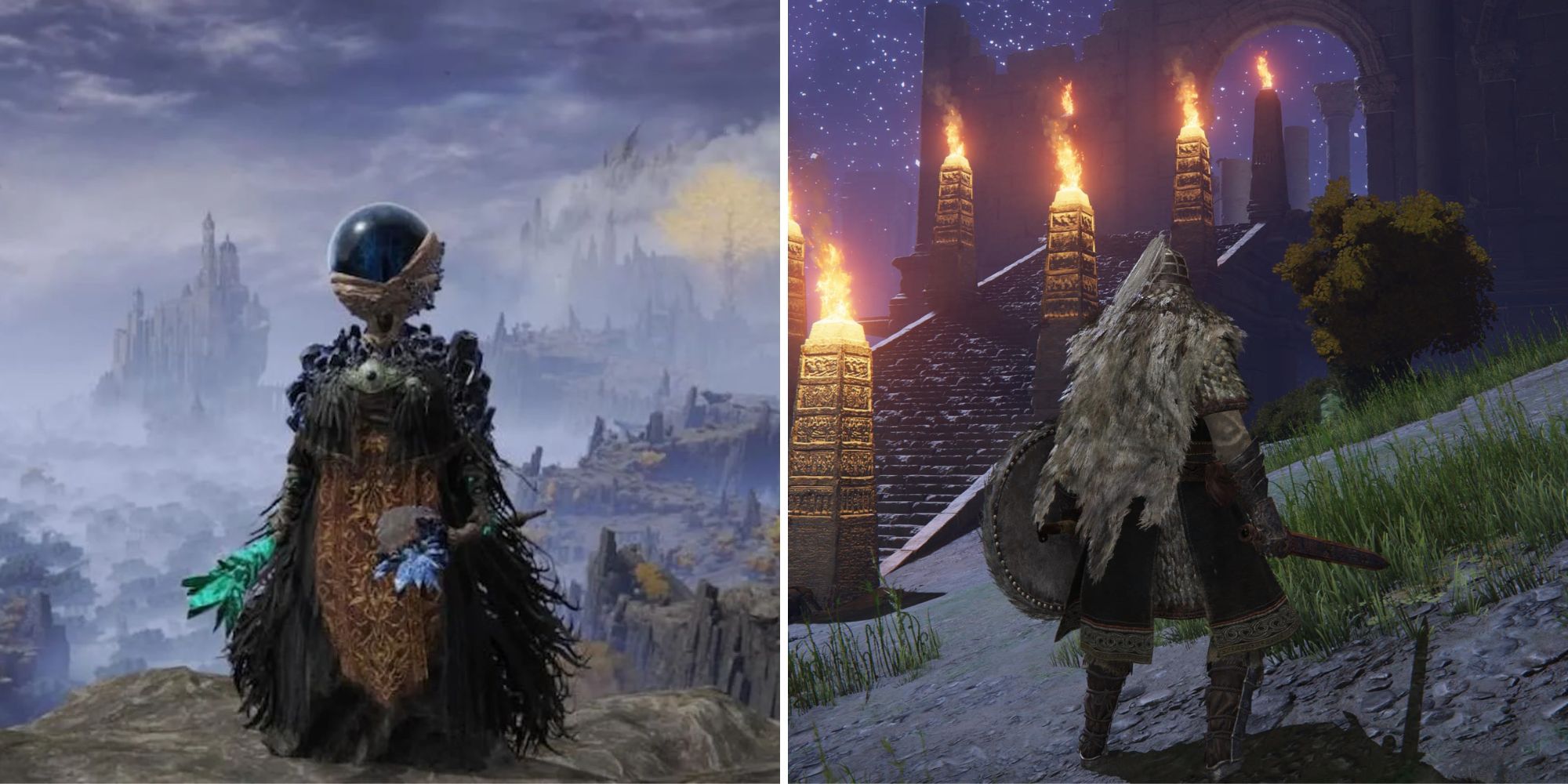 elden ring two armor looks side by side sorcerer warrior