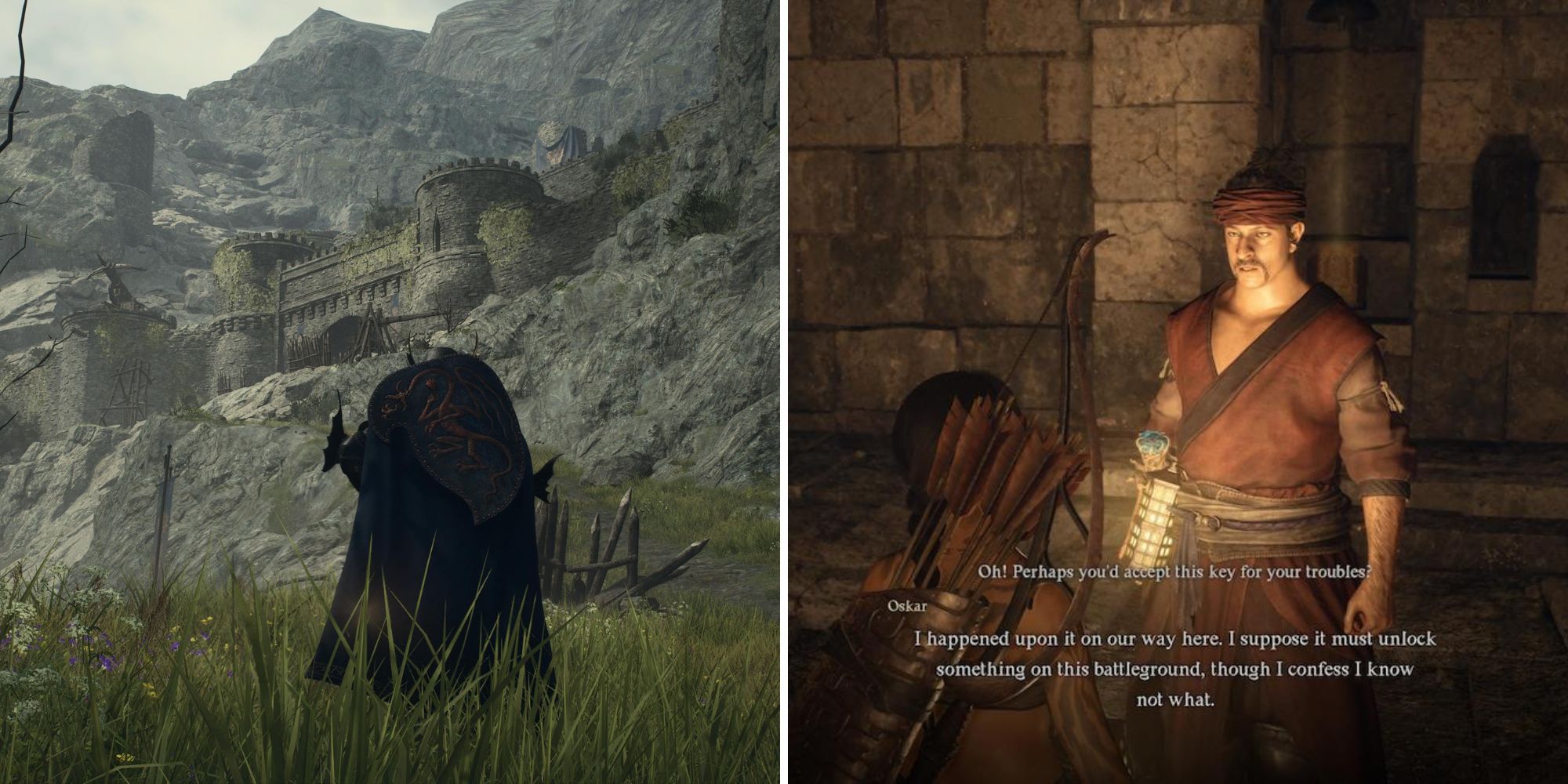 The Castle In The Ancient Battlegroun & The Player Talking To Oskar 
