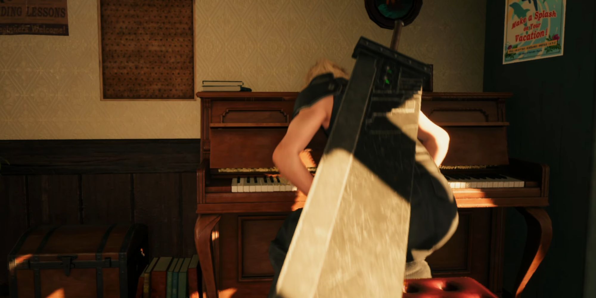 Final Fantasy 7 Rebirth - Cloud Getting Up From Piano