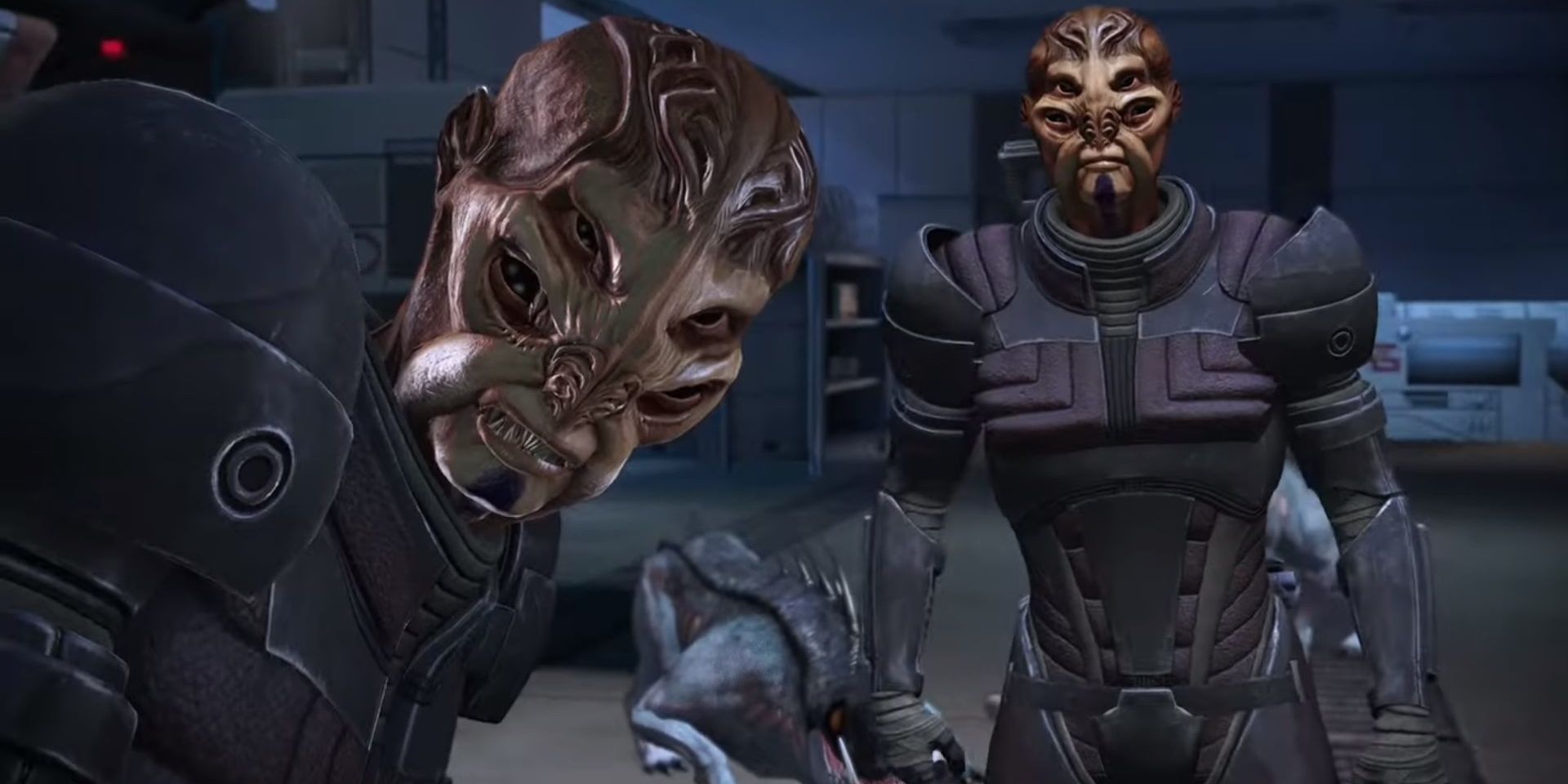 Batarians get ready to fight in Mass Effect
