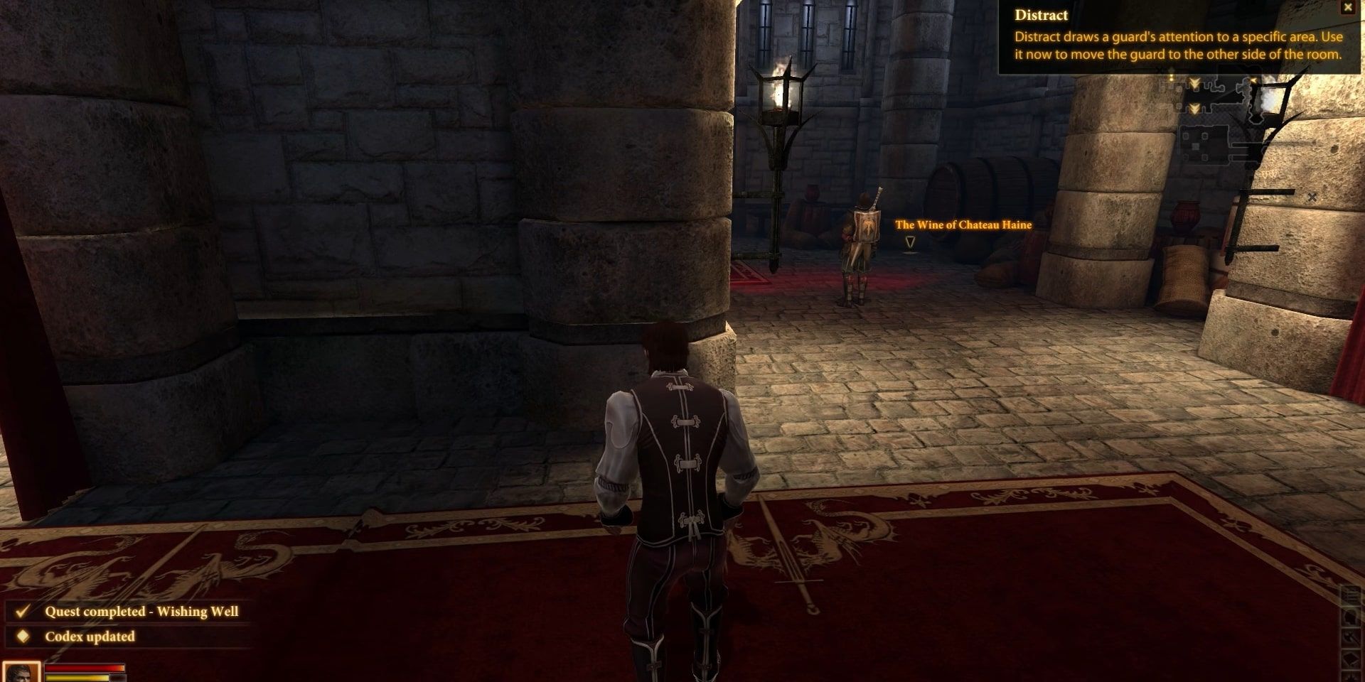 Hawke sneaks around in Dragon Age 2