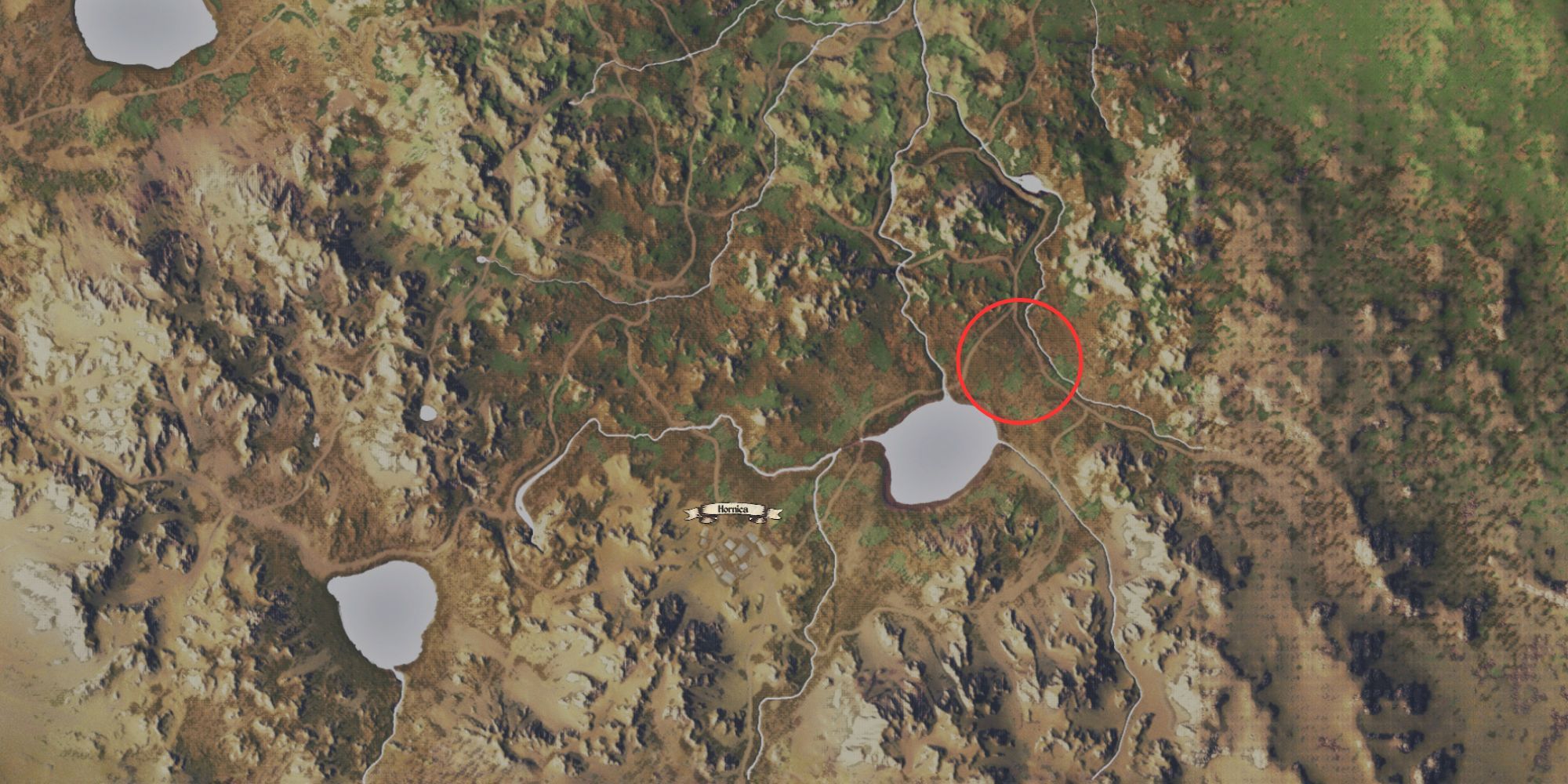 A screenshot of a possible settlement location in medieval dynasty