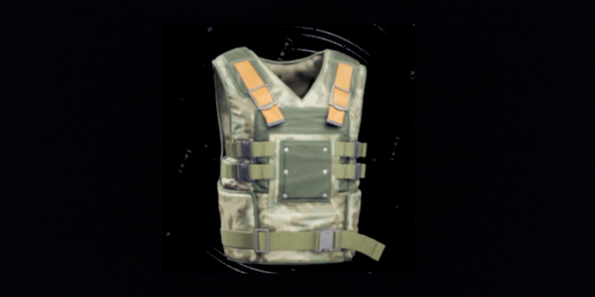 The survival vest on a black background