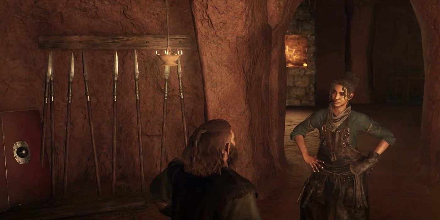 The Dragon's Dogma 2 character is trying to restore the Regalia Sword and Sara is speaking with Brokkr about it.