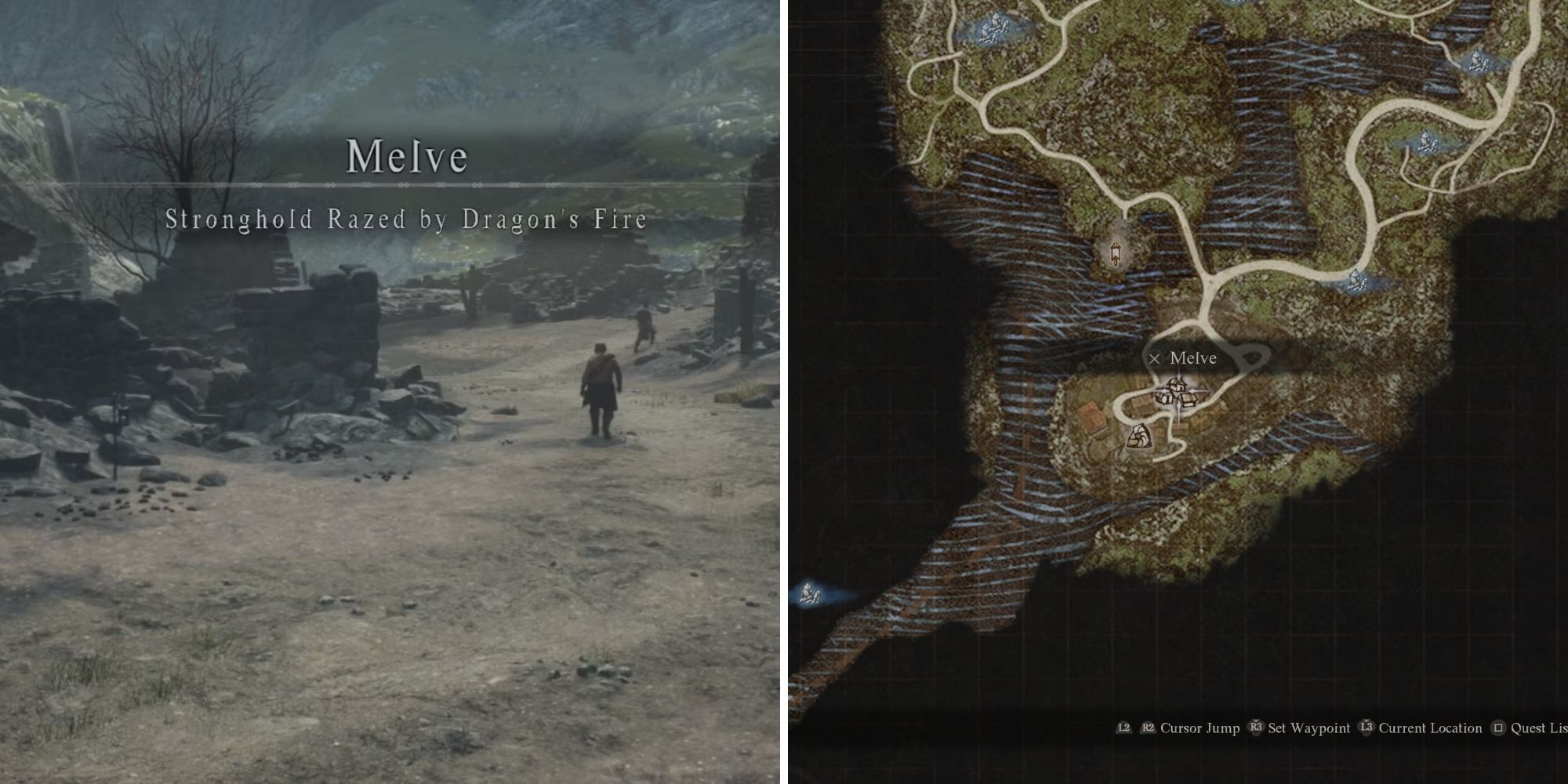 The Player Entering Melve & Its Location On The Map 