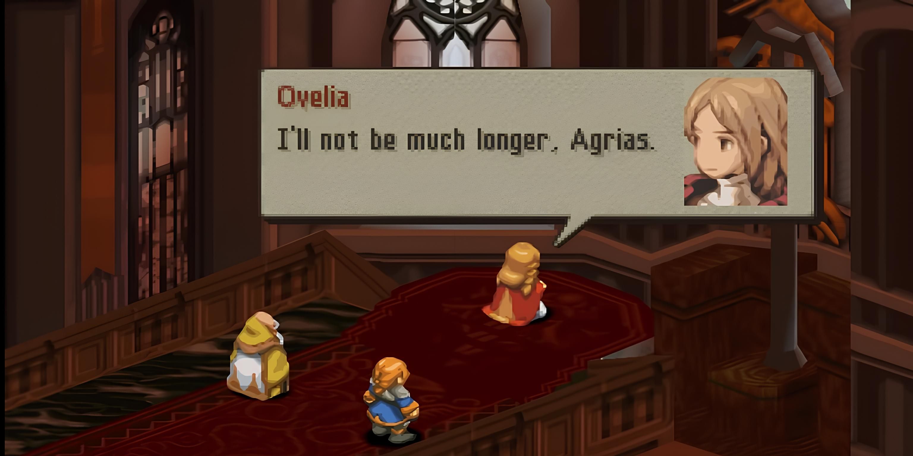 Ovelia speaks in Final Fantasy Tactics