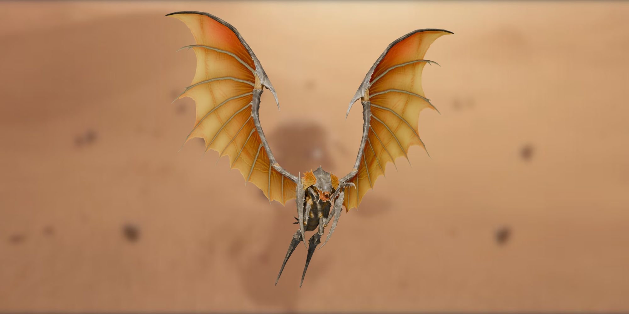 An image of a shrieker from Helldivers on an orange background