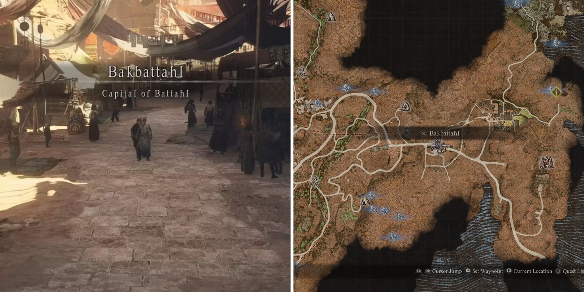 The Player Entering Bakbattahl & Its Location On The Map 
