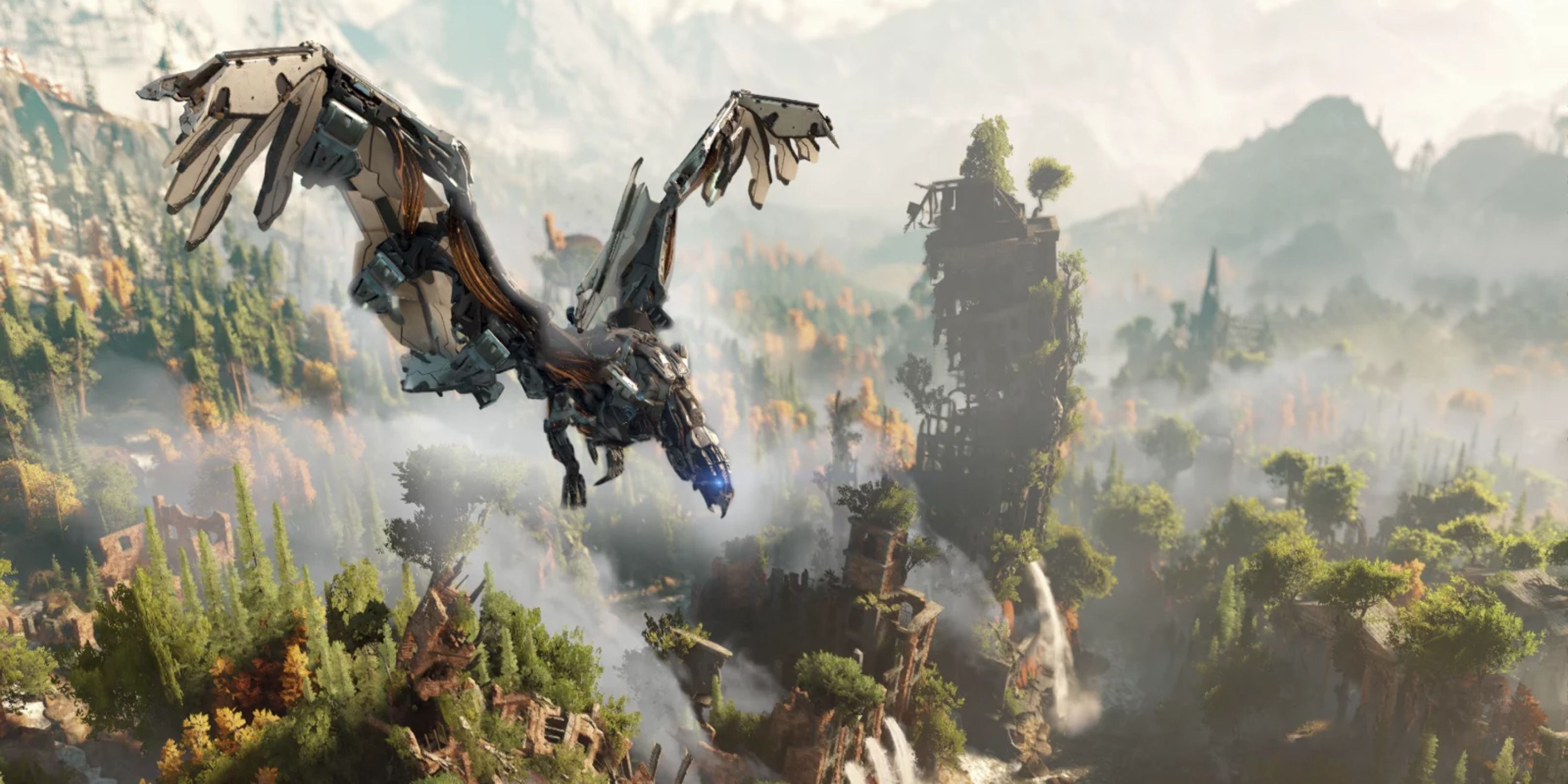 Horizon Zero Dawn Machine Flying Over Forest