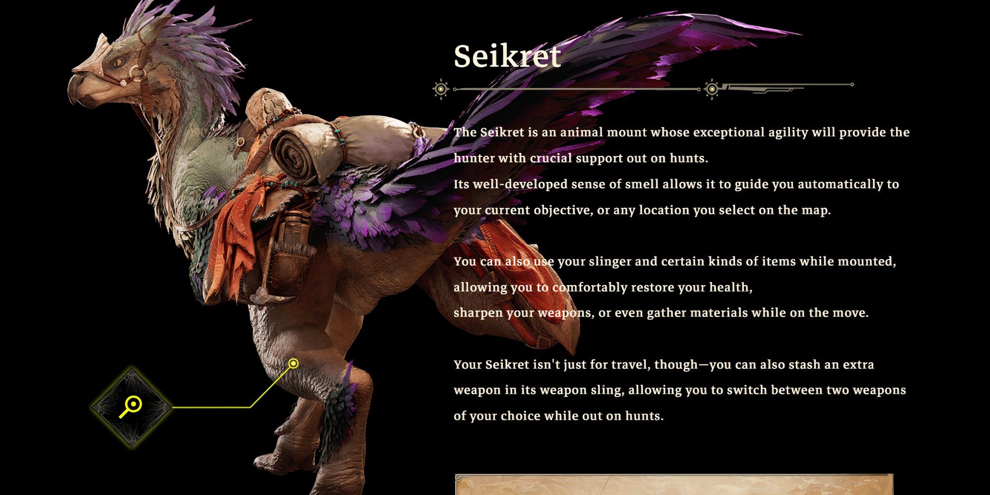 Still of the Seikret description from Capcom's Monster Hunter Wilds website.