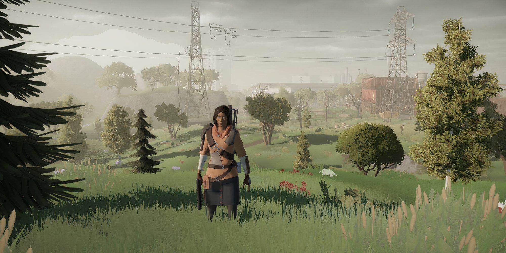 Still from the MMORPG Persist Online of a character standing in the middle of field.