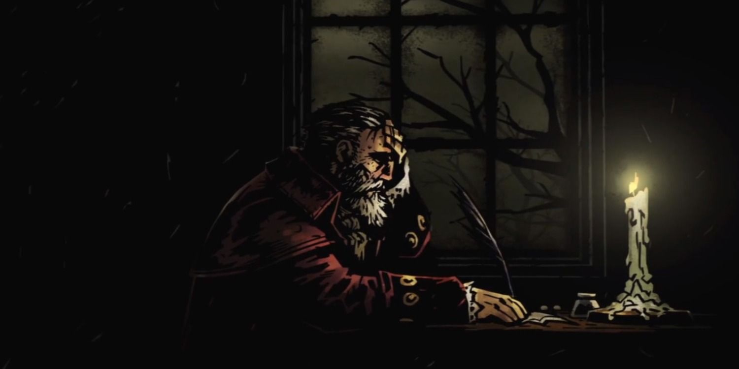 Darkest Dungeon Ancestor writing the letter