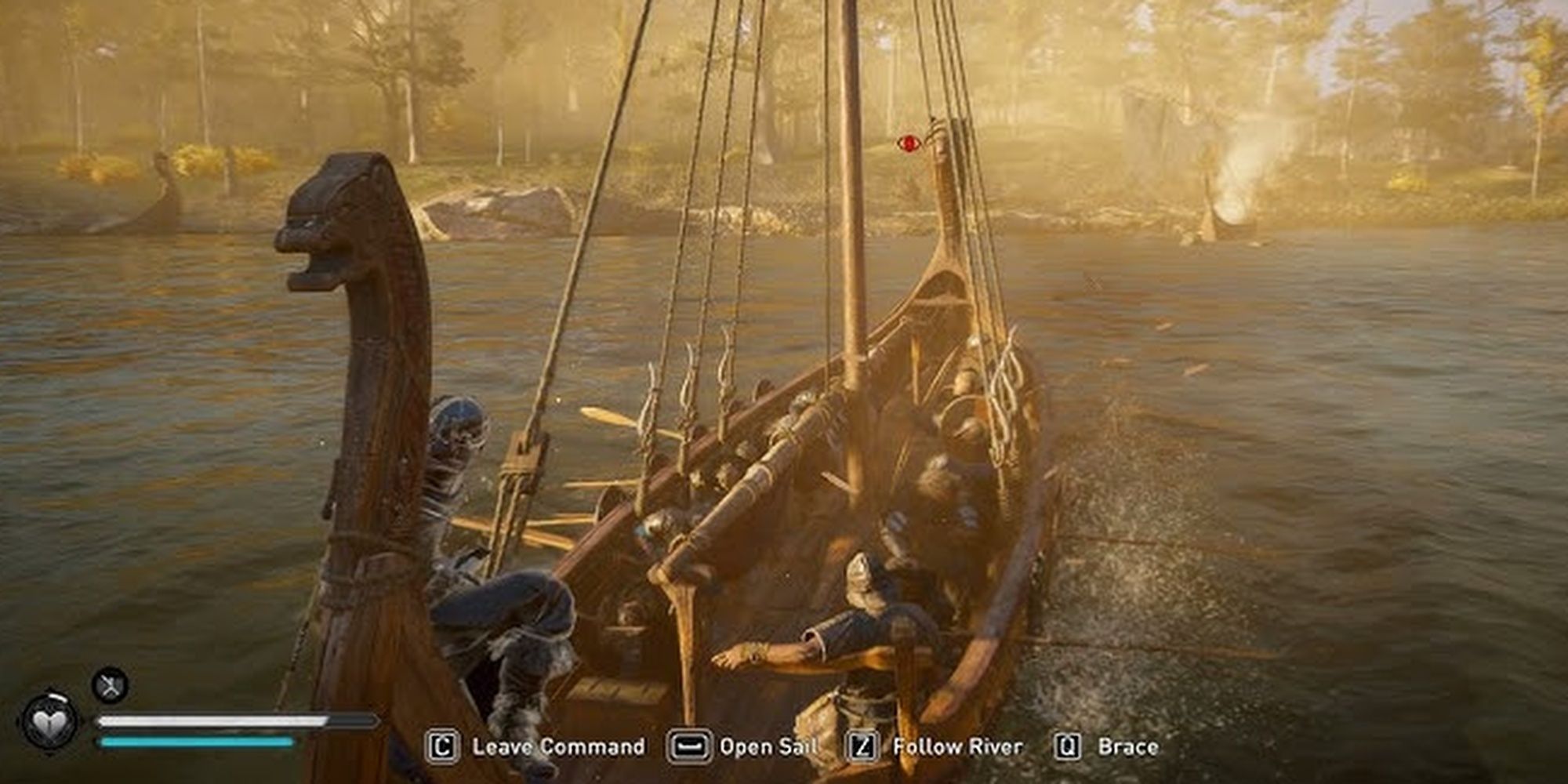 Assassin's Creed Valhalla sailing a boat