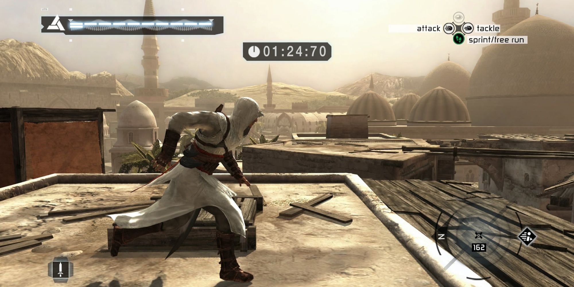 Assassin's Creed running on the roofs of Jerusalem 