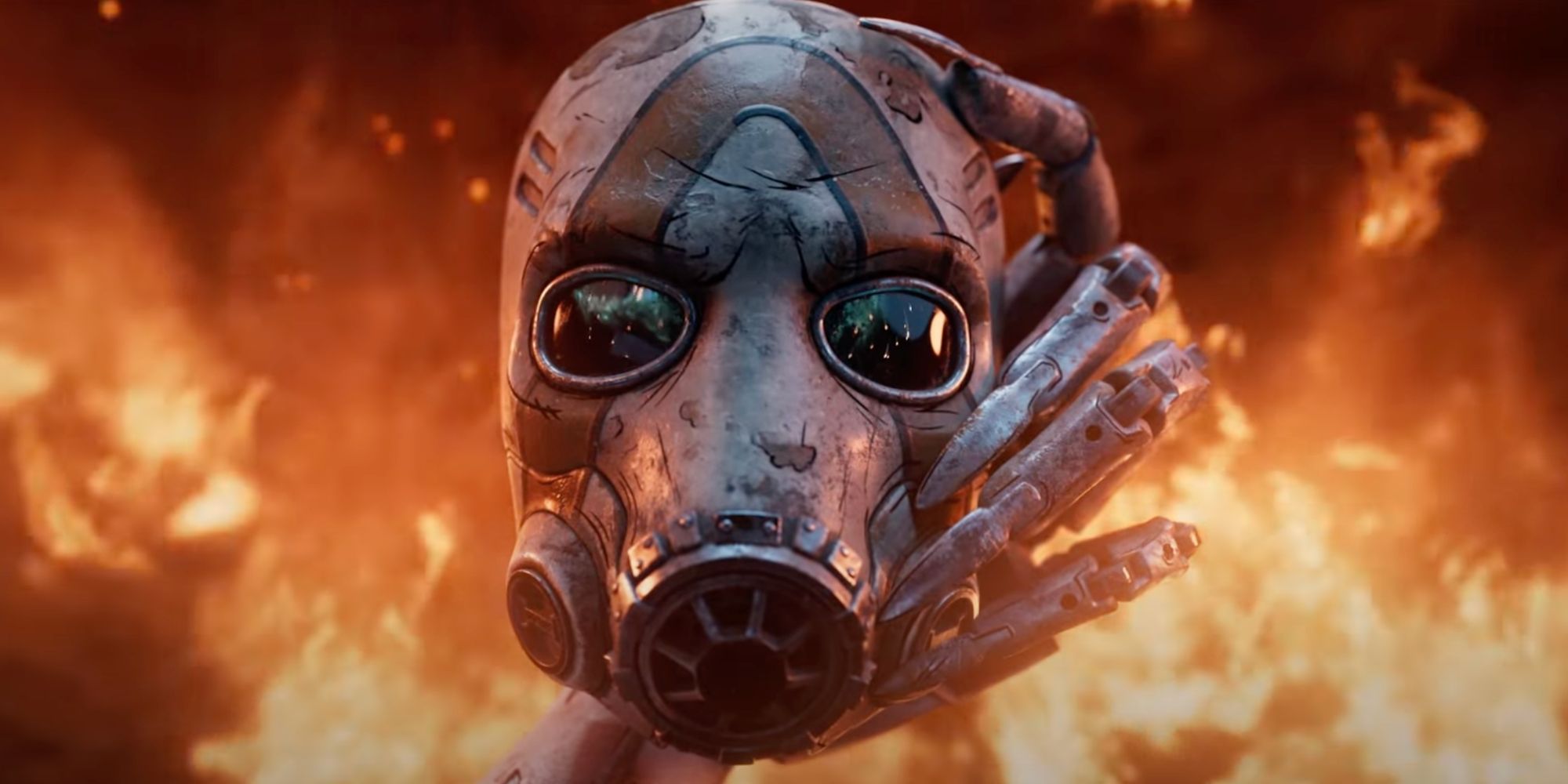 A still from Borderlands 4 teaser showing a mask