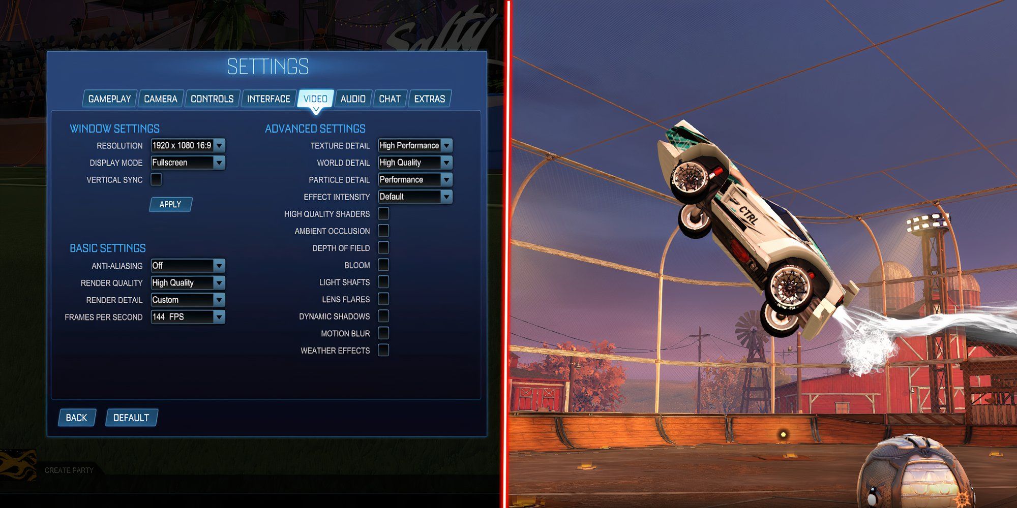 Rocket League Best Settings Guide