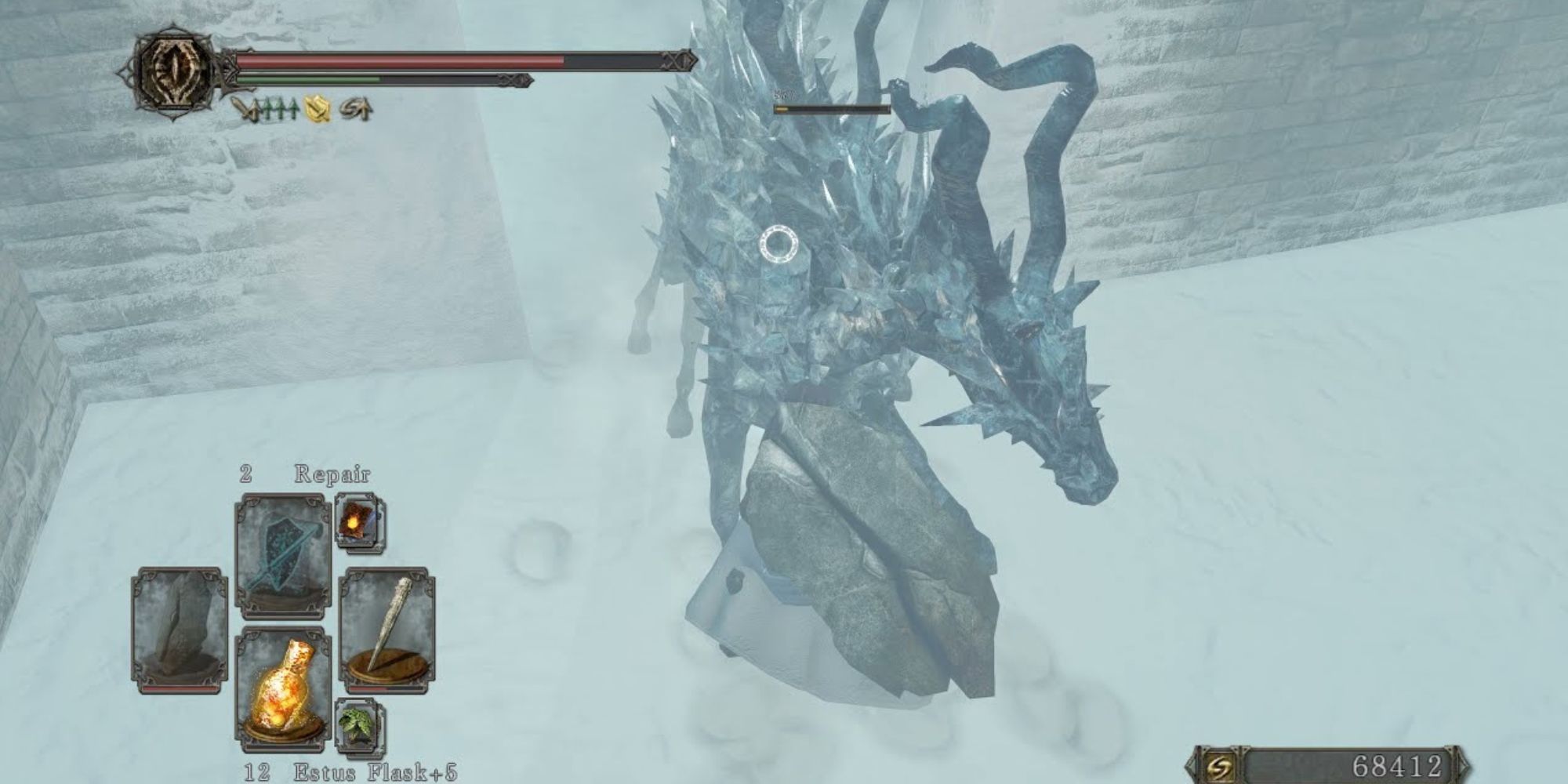 Battling Frozen Reindeer in Dark Souls 2 Frigid Outskirts