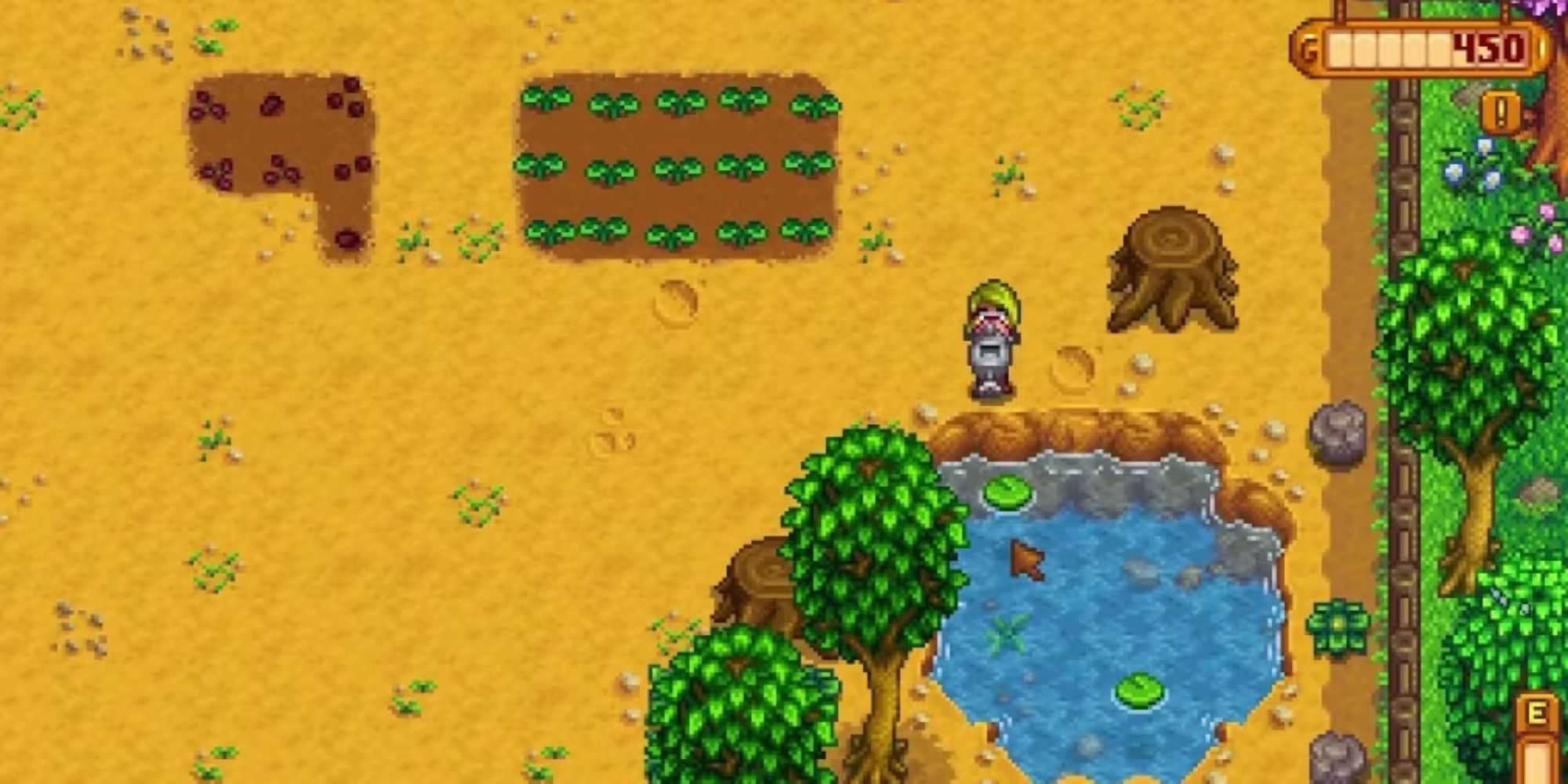 Filling Up Watering Can in Stardew Valley