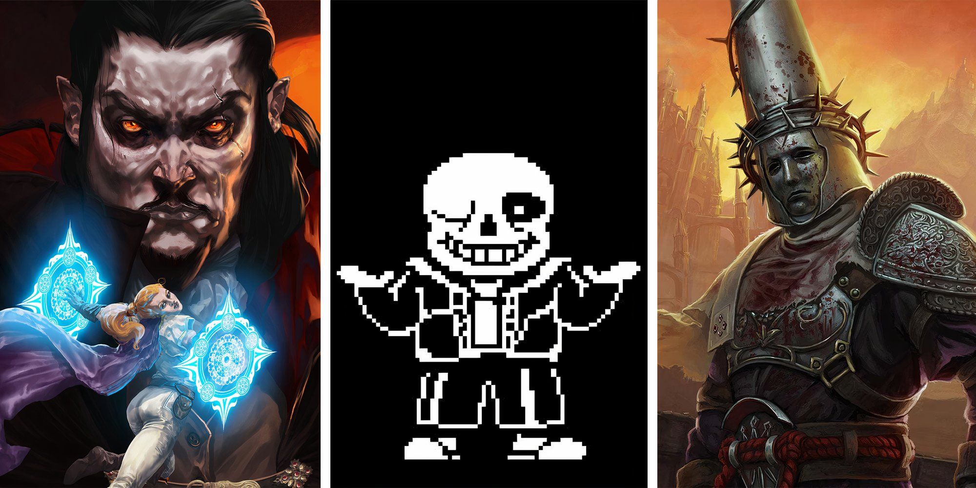 Amazing Games With Tiny Budgets Feature Image with Blasphemous Undertale and Vampire Survivors